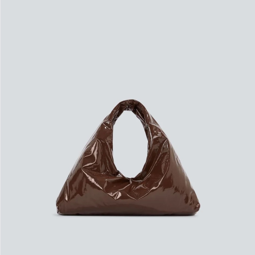 KASSL EDITIONS Brown Shiny Triangle Shoulder Bag